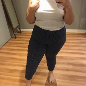 Plus size navy printed pants